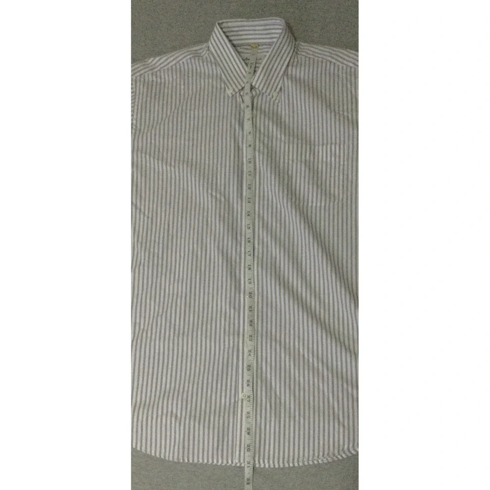 Vtg Peter Millar Shirt Men Size Large Purple white striped Button Up Long Sleeve - Picture 9 of 11